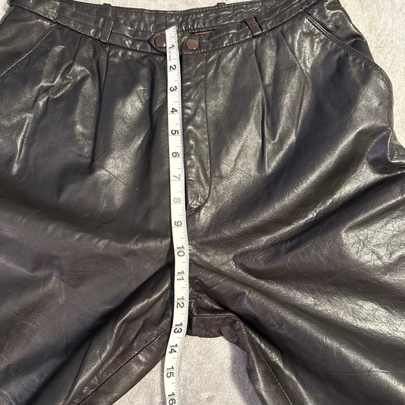 Vintage 80s Leather Motorcycle Pants Black Retro Women’s Sterling Stall 31x31 - Picture 6 of 10